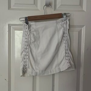Carmar Denim White Lace Up Skirt